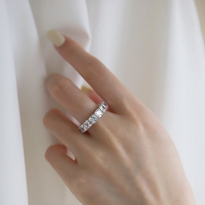 [Amore]Elegant Princess Cut Tennis Ring