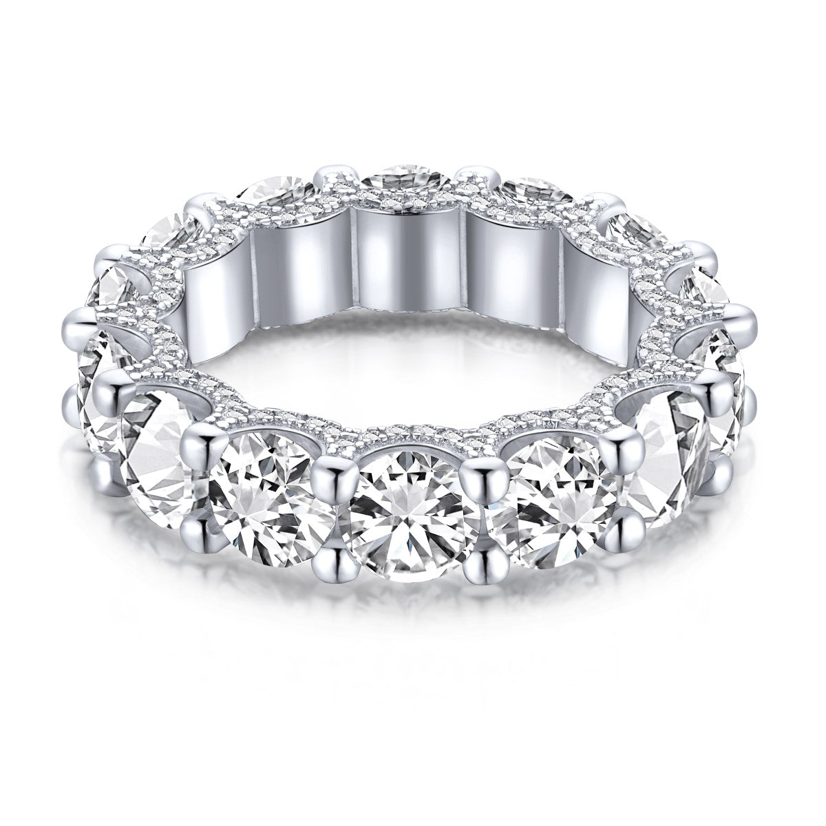 [Amore]Gorgeous Round Cut Tennis Ring