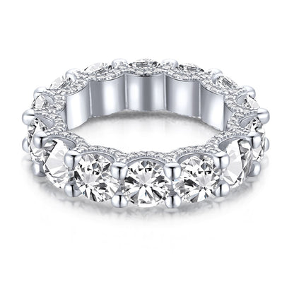 [Amore]Gorgeous Round Cut Tennis Ring