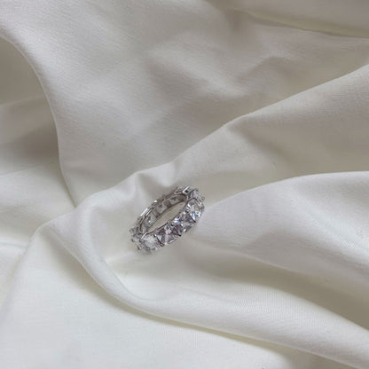 [Amore]Elegant Princess Cut Tennis Ring