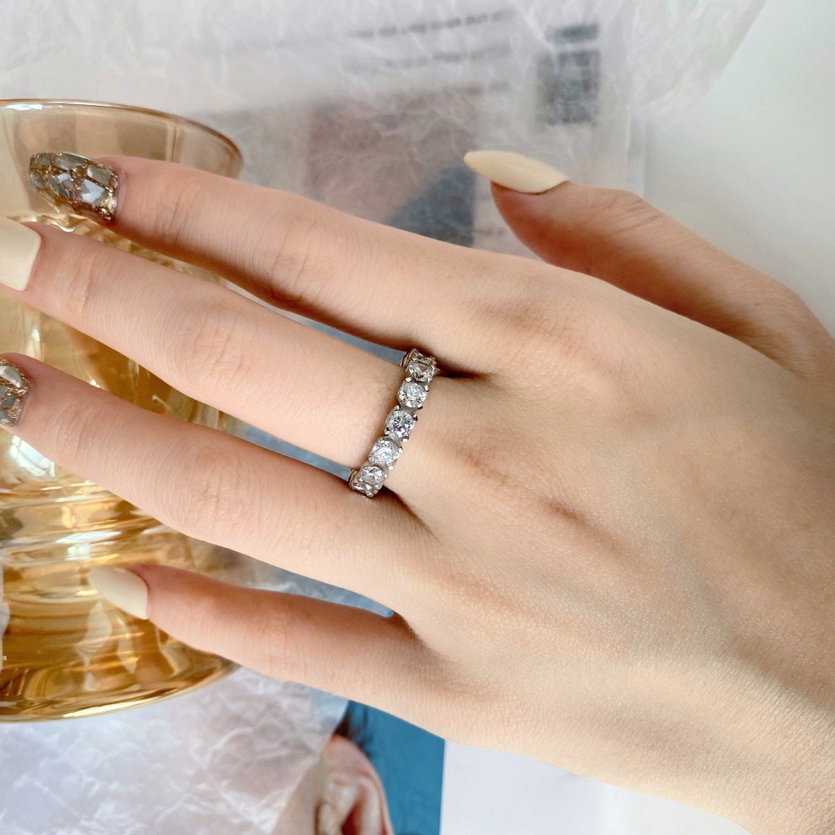 [Amore]Eternity Round Cut Tennis Ring