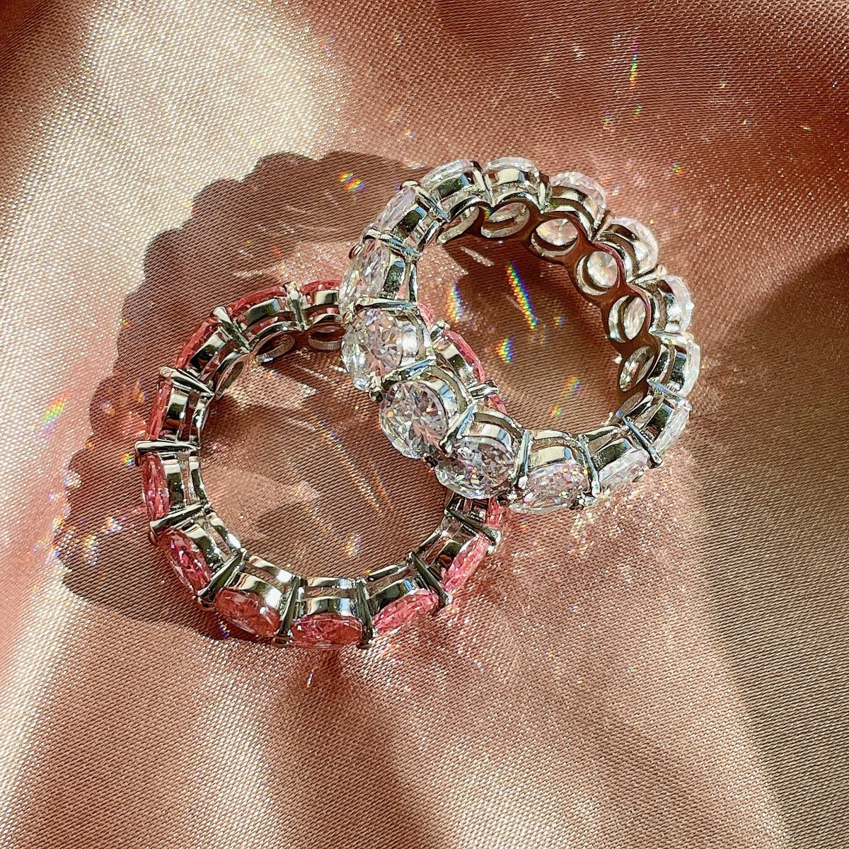 [Amore]Dainty Elongated Cushion Cut Tennis Ring