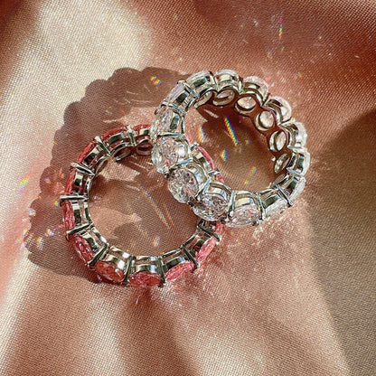 [Amore]Dainty Elongated Cushion Cut Tennis Ring