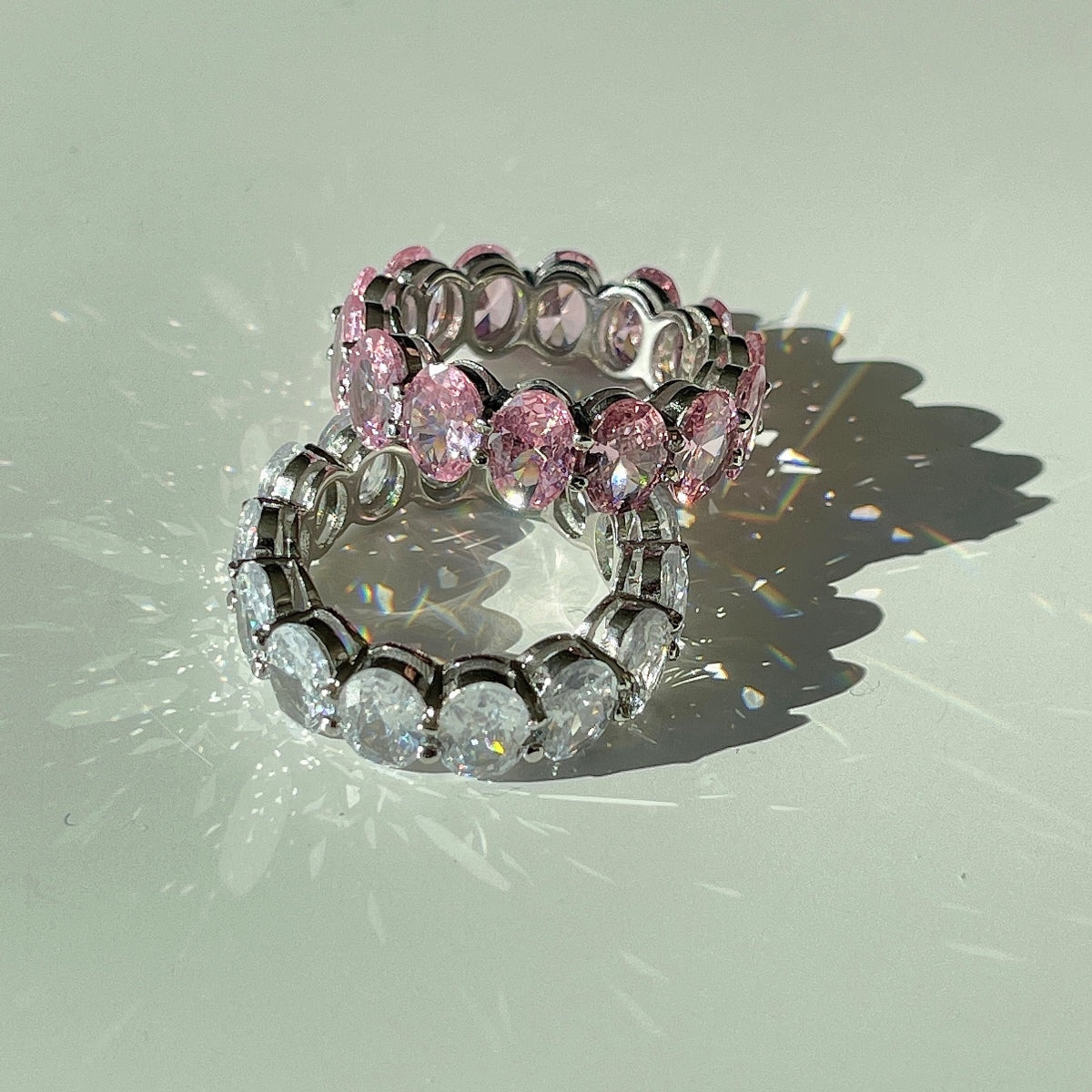 [Amore]Dainty Elongated Cushion Cut Tennis Ring