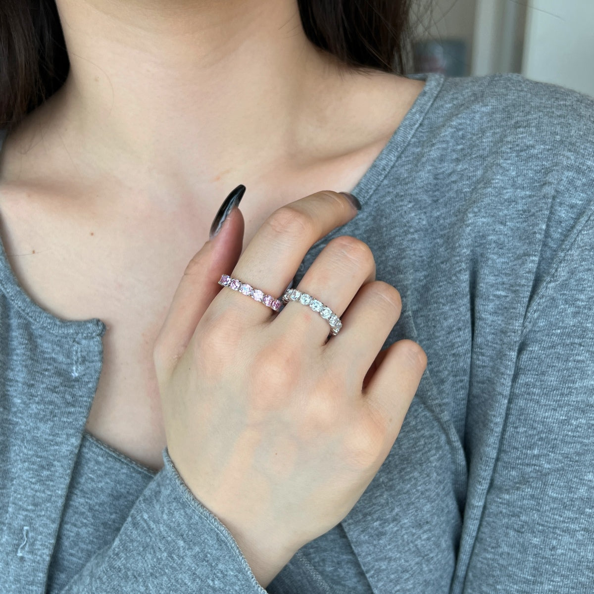[Amore]Eternity Round Cut Tennis Ring