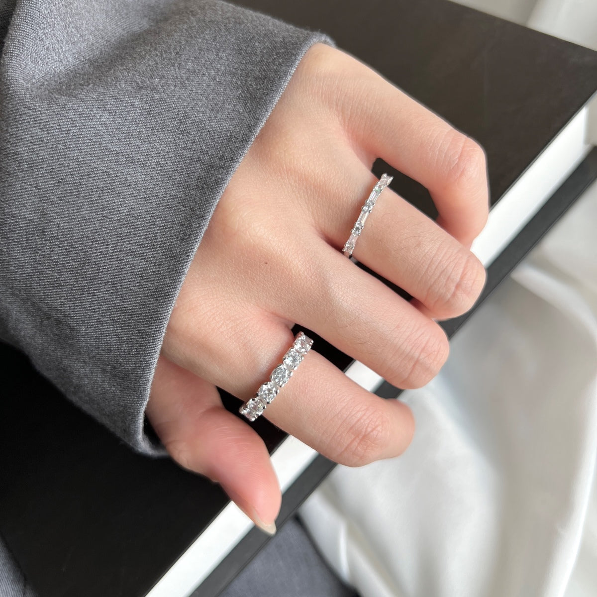 [Amore]Eternity Round Cut Tennis Ring