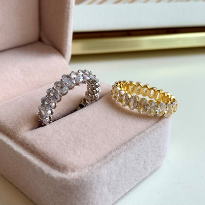 [Amore]Ornate Oval Cut Tennis Ring