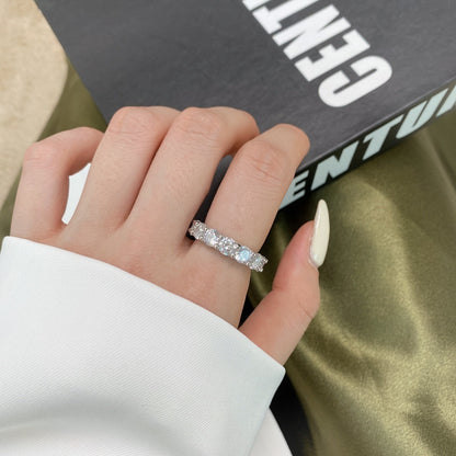 [Amore]Gorgeous Round Cut Tennis Ring