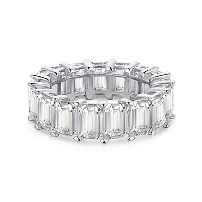 [Amore]0.75 Carat Elegant Emerald Cut Tennis Ring