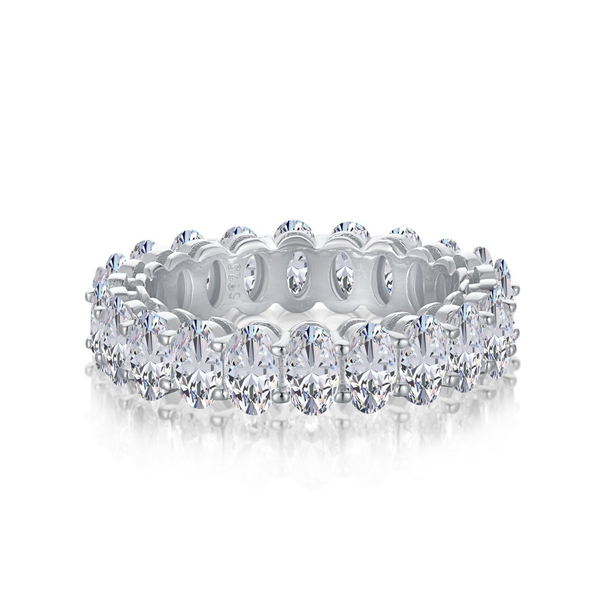[Amore]Ornate Oval Cut Tennis Ring
