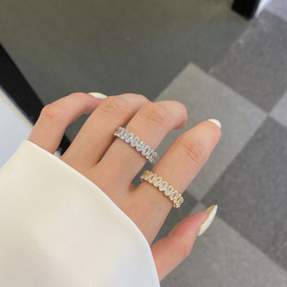 [Amore]Ornate Oval Cut Tennis Ring