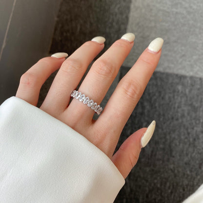[Amore]Ornate Oval Cut Tennis Ring