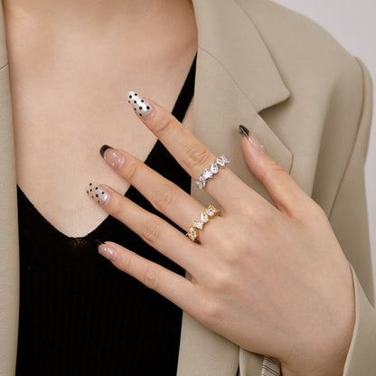 [Amore]Delicate Multi Cut Ring