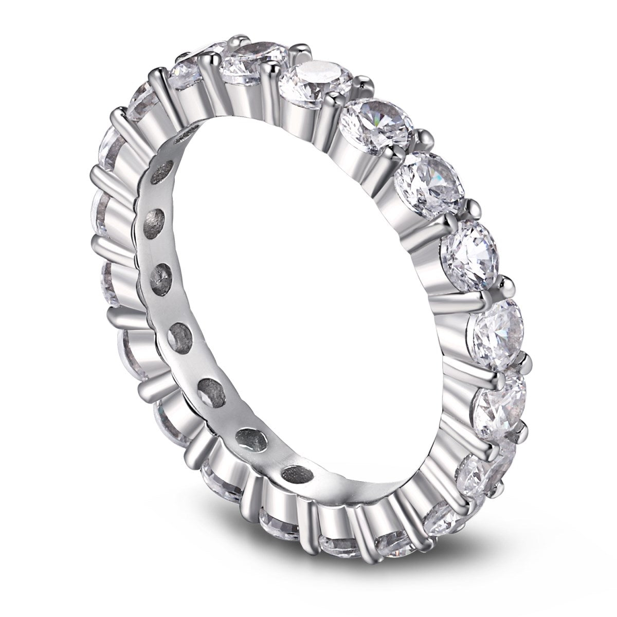 [Amore]Sparkling Round Cut Tennis Ring