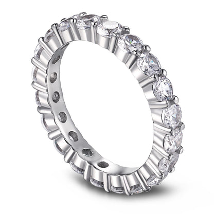 [Amore]Sparkling Round Cut Tennis Ring