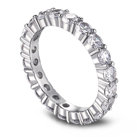 [Amore]Sparkling Round Cut Tennis Ring