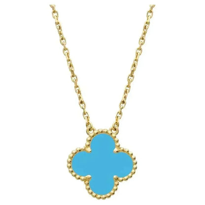 [Amore]CLOVER 15MM VINTAGE TURQUOISE NECKLACE