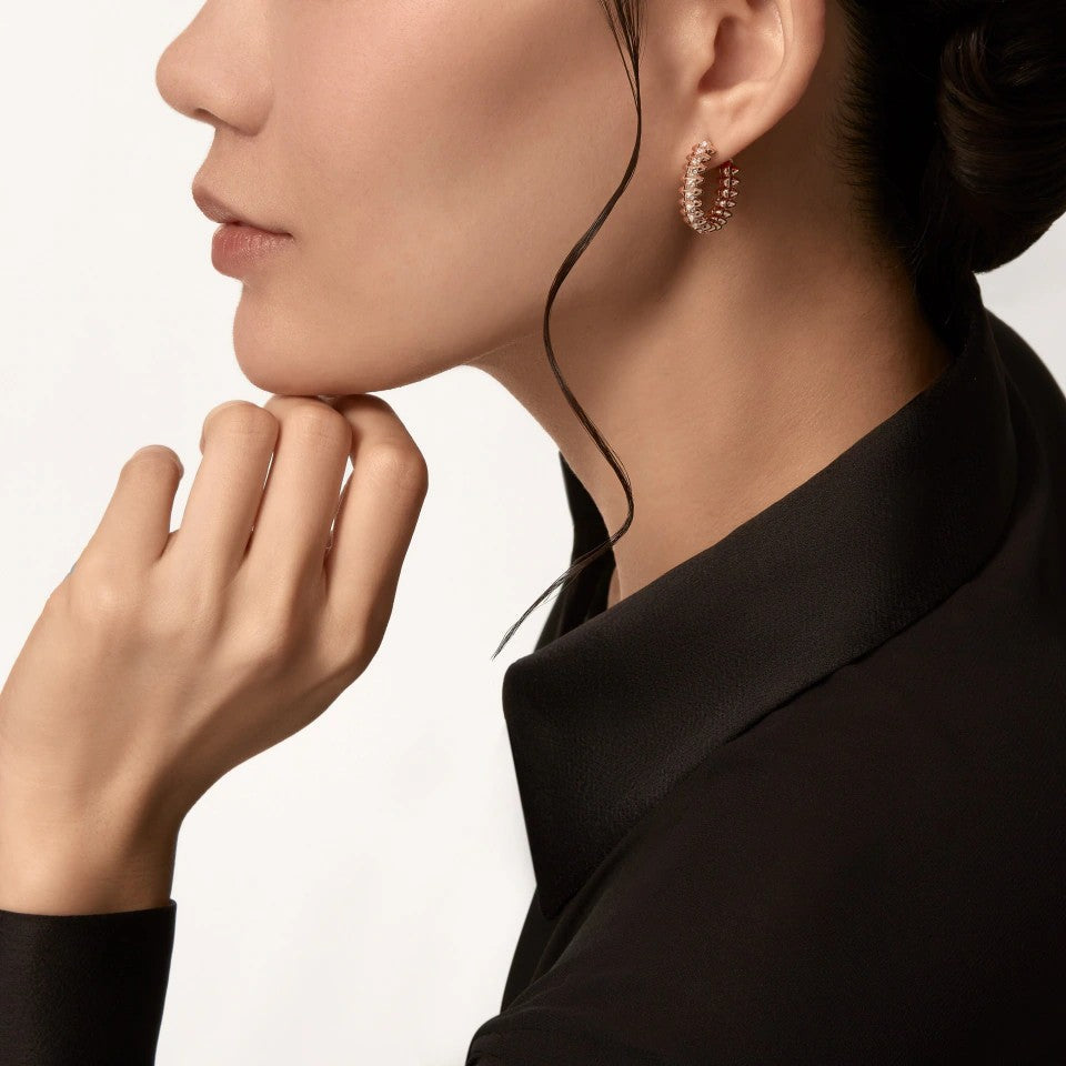 [Amore]CLASH 6.4MM FULL DIAMOND SMALL EARRINGS