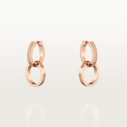 [Amore]LOVE 3.3MM DANGLE HALF DIAMOND EARRINGS