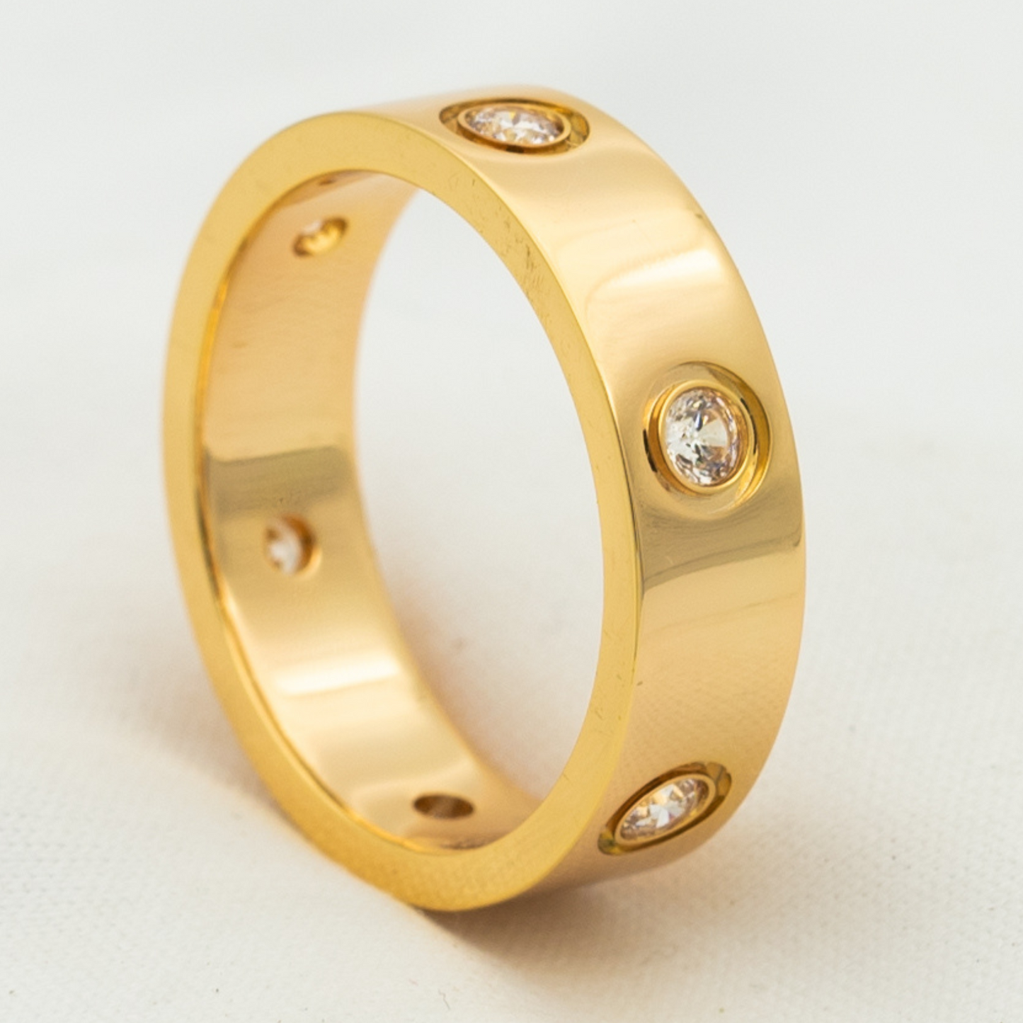 [Amore]LOVE RING 5.5MM 6 DIAMONDS PINK GOLD