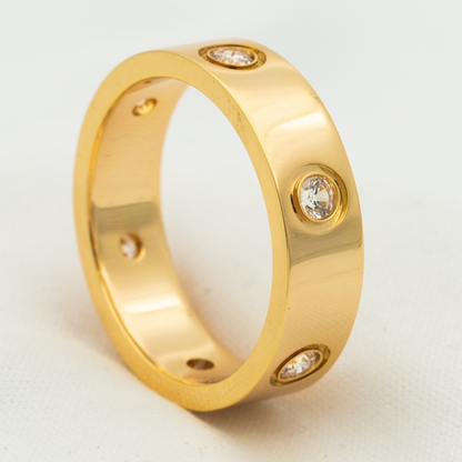 [Amore]LOVE RING 5.5MM 6 DIAMONDS PINK GOLD