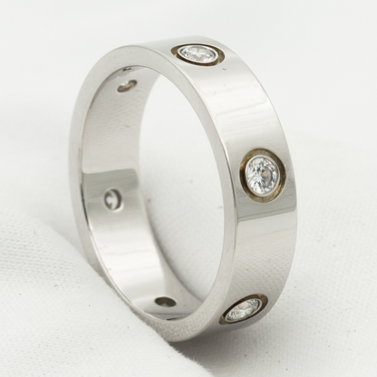 [Amore]LOVE RING 5.5MM 6 DIAMONDS SILVER