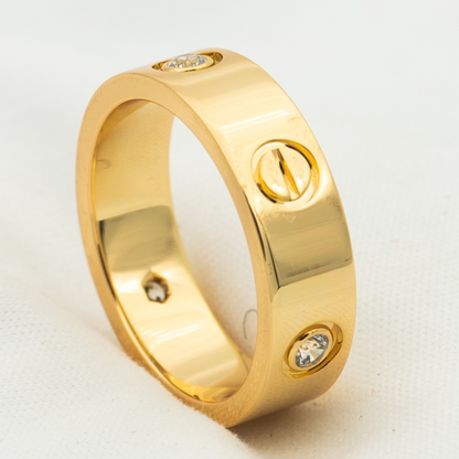 [Amore]LOVE RING 5.5MM 3 DIAMONDS PINK GOLD
