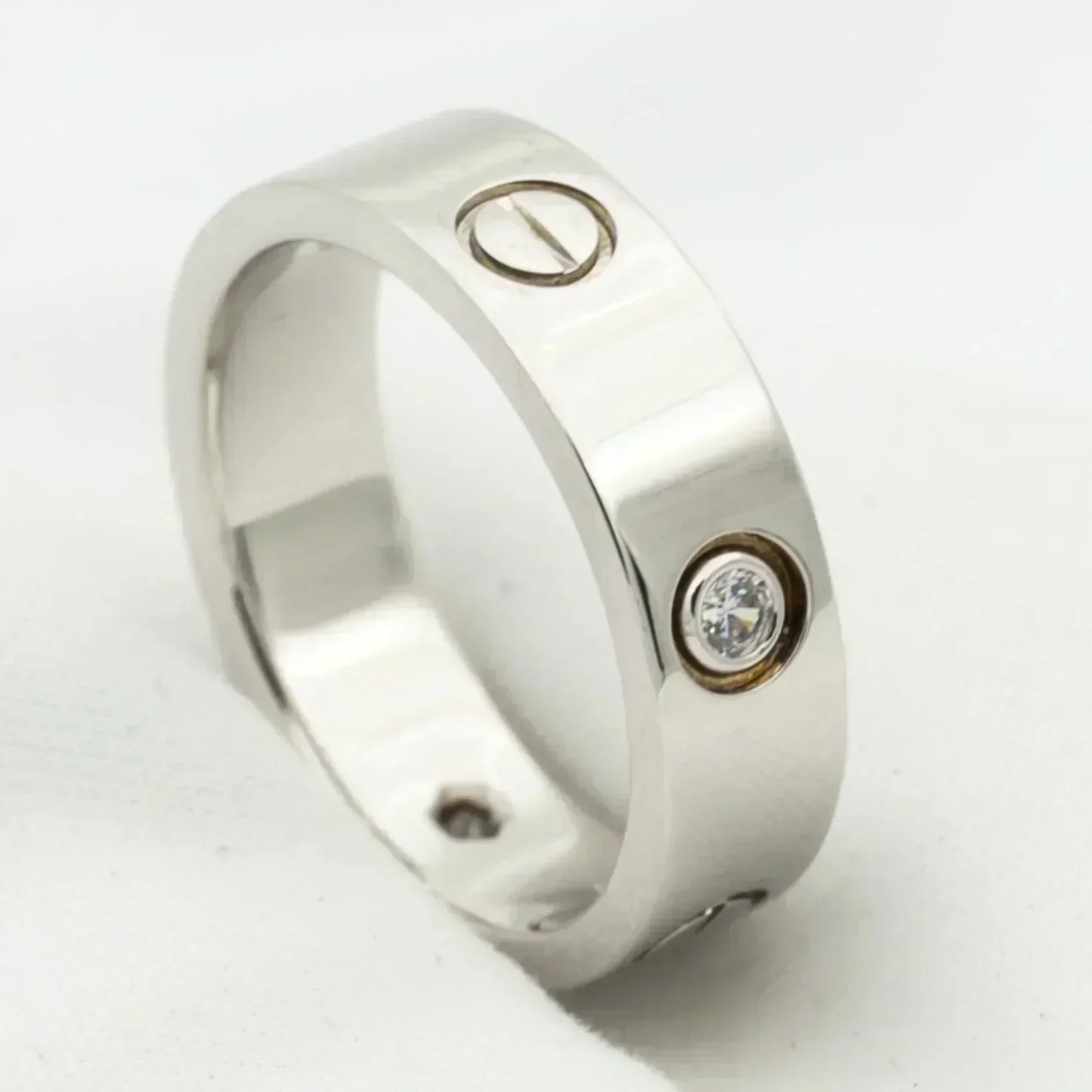 [Amore]LOVE RING 5.5MM 3 DIAMONDS SILVER