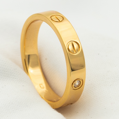 [Amore]LOVE RING 4MM 1 DIAMOND PINK GOLD