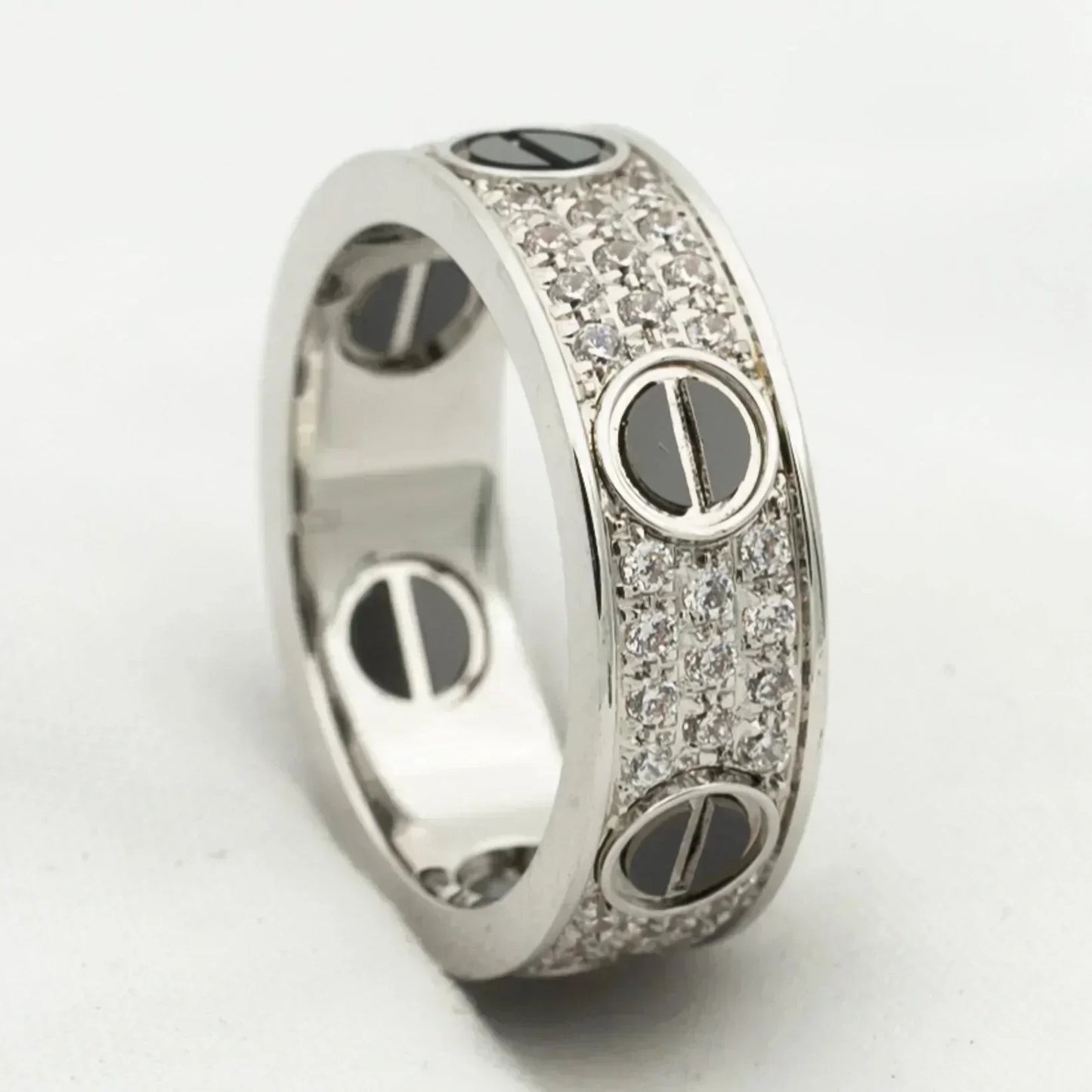 [Amore]LOVE RING 5.5MM DIAMONDS PAVED CERAMIC