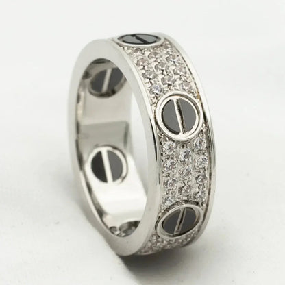 [Amore]LOVE RING 5.5MM DIAMONDS PAVED CERAMIC