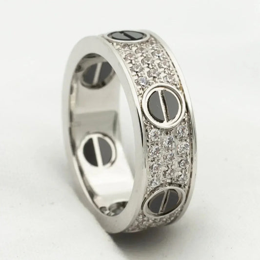 [Amore]LOVE RING 5.5MM DIAMONDS PAVED CERAMIC