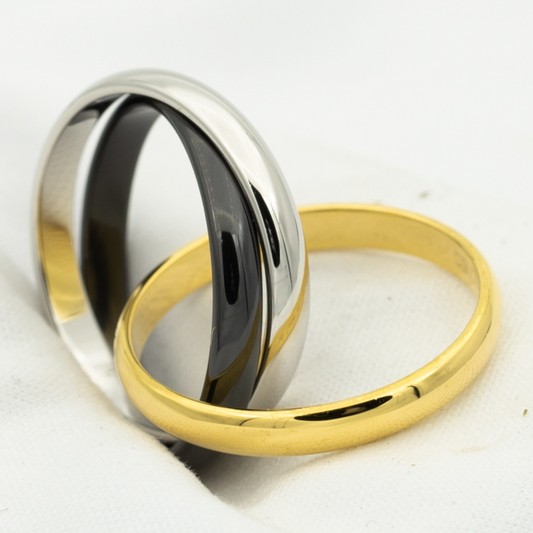 [Amore]TRINITY RING BLACK GOLD SILVER