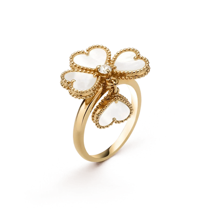 [Amore]SWEET CLOVER WHITE MOP RING
