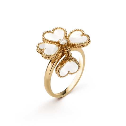 [Amore]SWEET CLOVER WHITE MOP RING