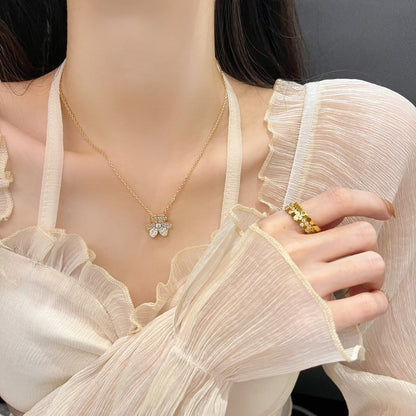 [Amore]FLOWER DIAMOND NECKLACE