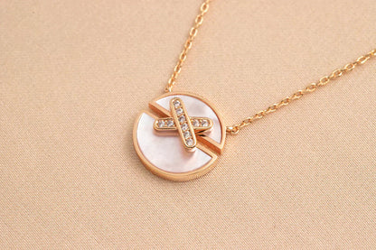 [Amore]JEUX DE ROSE GOLD DIAMOND NECKLACE