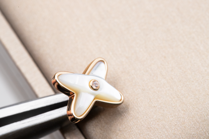 [Amore]JEUX DE WHITE MOP ROSE GOLD DIAMOND EARRINGS