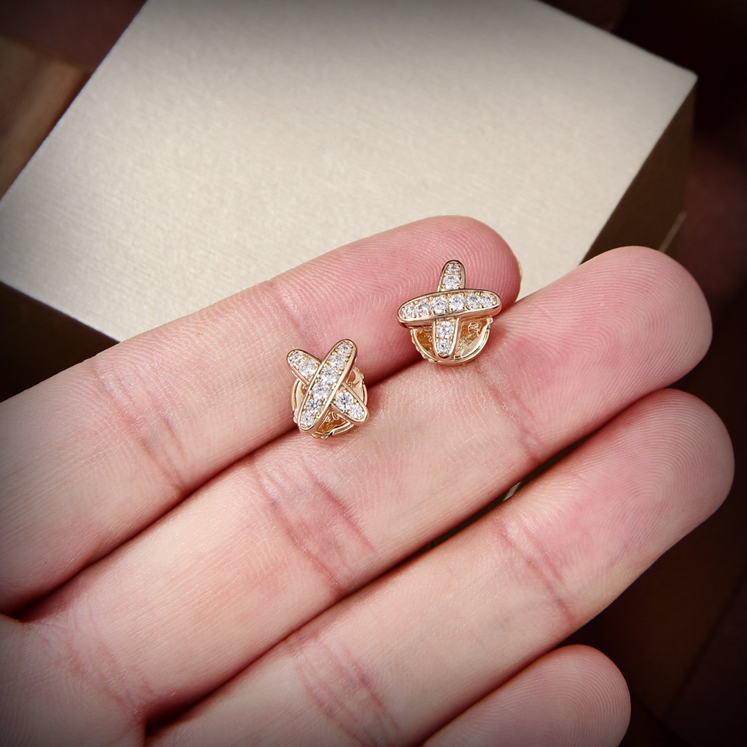 [Amore]JEUX DE GOLD DIAMOND EARRINGS