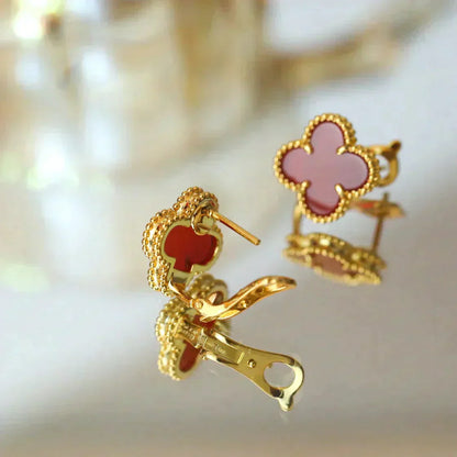 [Amore]CLOVER MEDIUM 1 MOTIFS CARNELIAN  EARRINGS