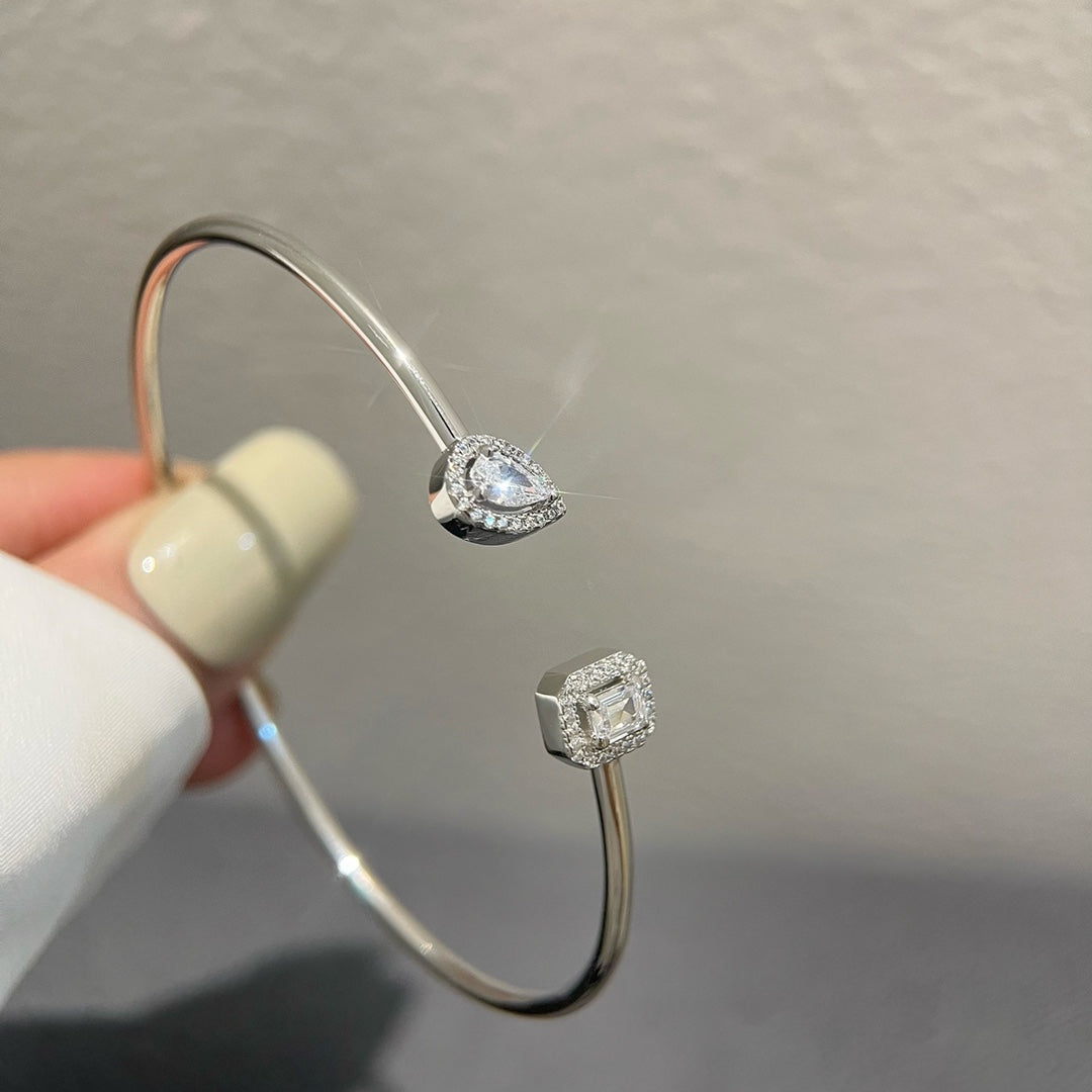 [Amore]JONC FLEX MY TWIN TOI & MOI SILVER DIAMOND BRACELET