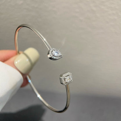 [Amore]JONC FLEX MY TWIN TOI & MOI SILVER DIAMOND BRACELET