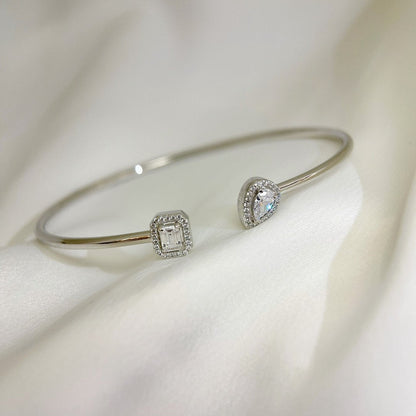 [Amore]JONC FLEX MY TWIN TOI & MOI SILVER DIAMOND BRACELET