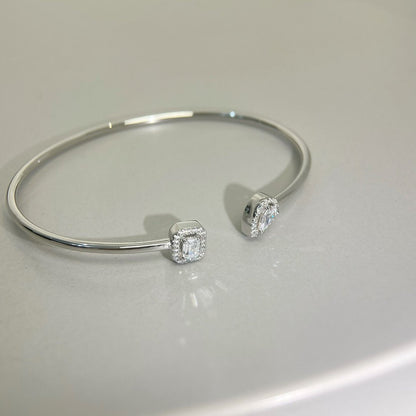 [Amore]JONC FLEX MY TWIN TOI & MOI SILVER DIAMOND BRACELET