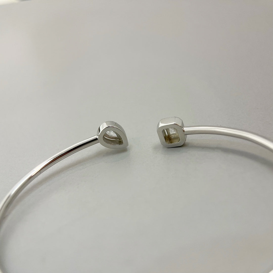 [Amore]JONC FLEX MY TWIN TOI & MOI SILVER DIAMOND BRACELET