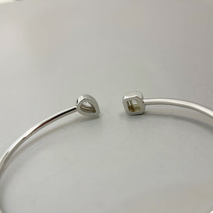[Amore]JONC FLEX MY TWIN TOI & MOI SILVER DIAMOND BRACELET