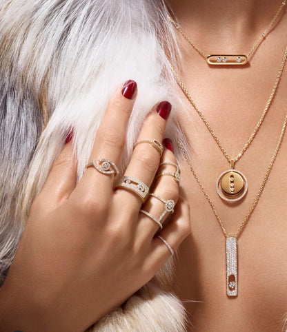 [Amore]LUCKY MOVE PM NECKLACE PINK GOLD DIAMOND
