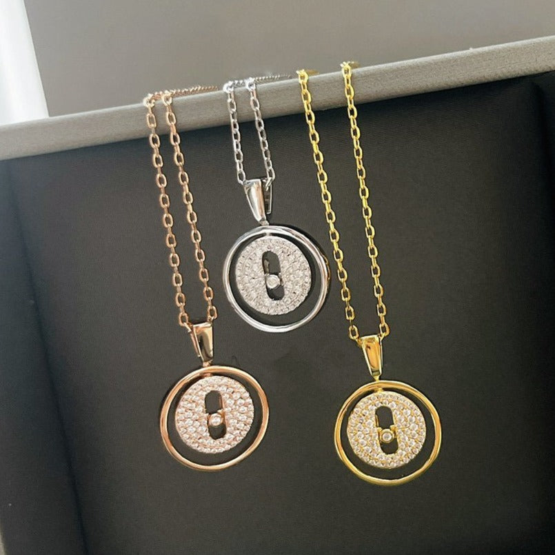 [Amore]LUCKY MOVER PM PAVED NECKLACE