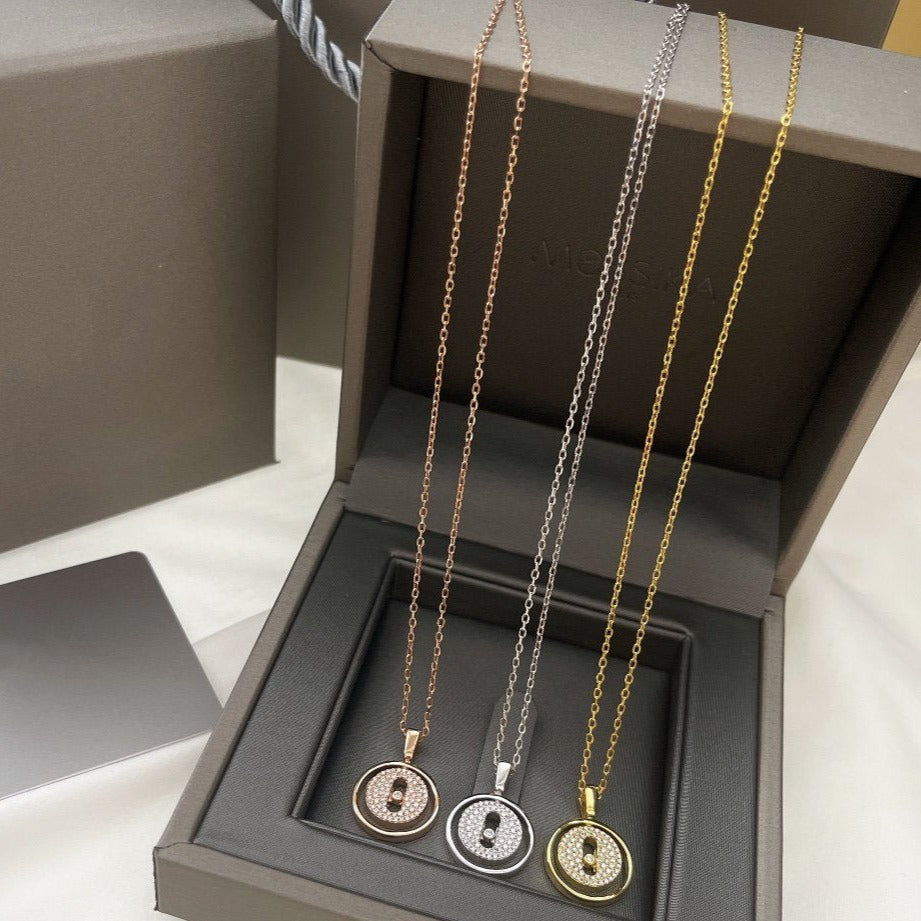 [Amore]LUCKY MOVER PM PAVED NECKLACE