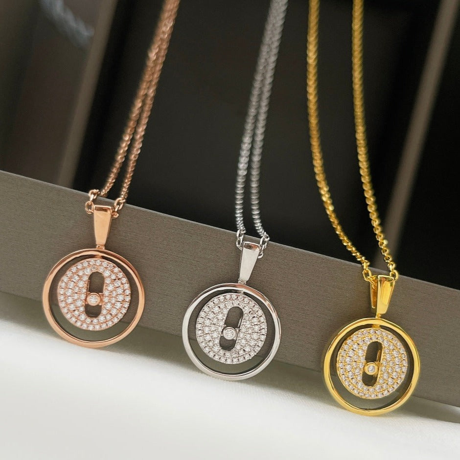 [Amore]LUCKY MOVER PM PAVED NECKLACE